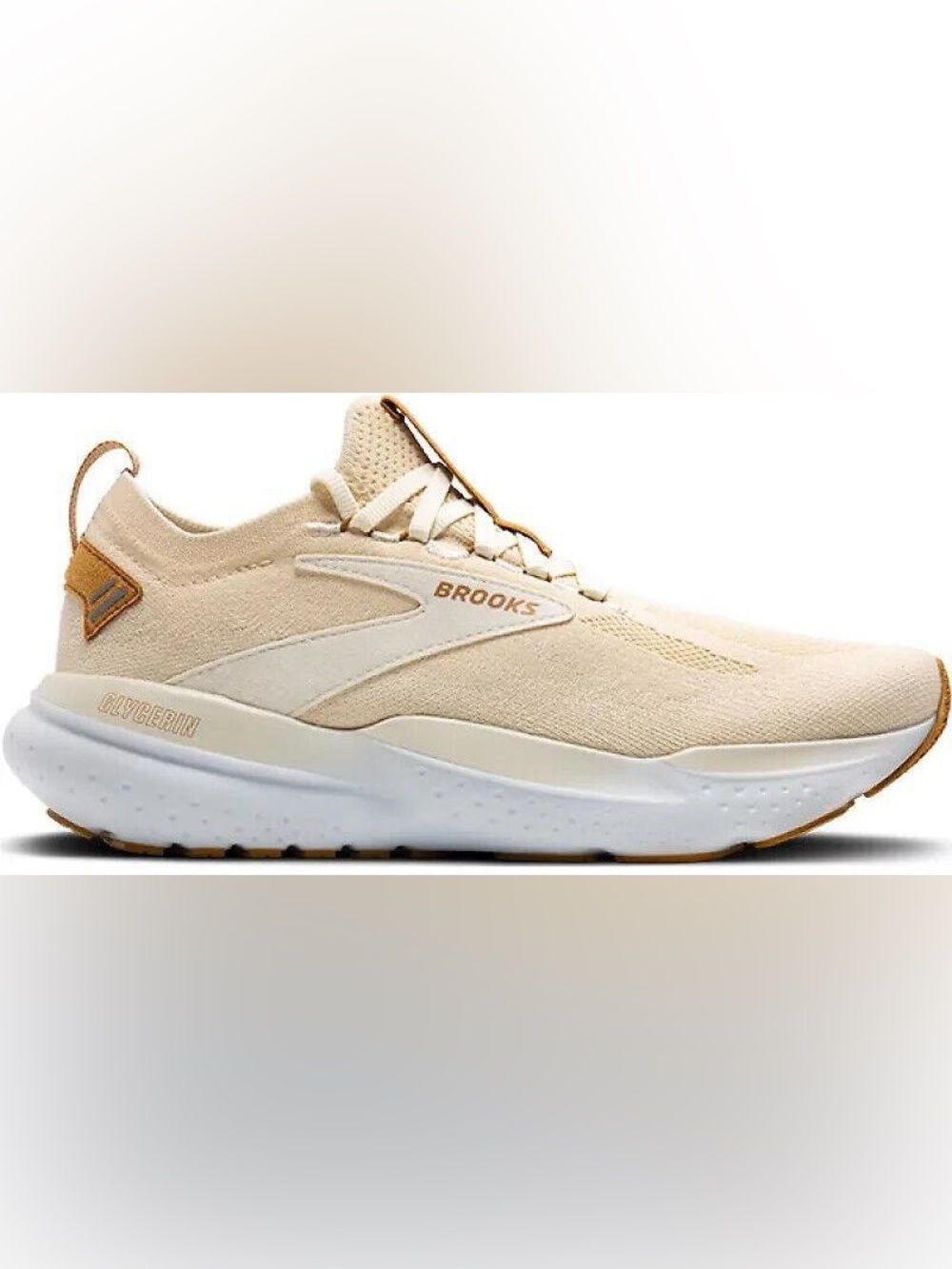 Brooks Cream/Tan Athletic Sneakers